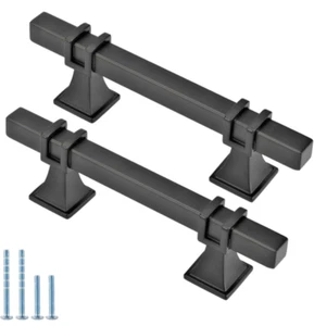 10 Pack 3 Inch Black Cabinet Handle Matte Black Cabinet Pulls Square Kitchen... - Picture 1 of 7