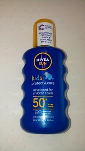NIVEA SUN 50+ Very High Kids Protect & Care Coloured Sun Spray 200ml (UVA ****) - Picture 1 of 2