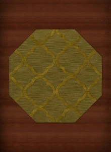 Green Quaterfoil Trellis Print Transitional Area Rug Geometric DV8 - Picture 1 of 12