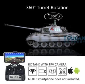 Henglong 1/16 7.0 RC Tank Upgraded German King Tiger Gray 3888A 360°Turret FPV - Picture 1 of 1