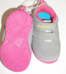 NWOT Girl Toddler Athletech Gray Pink Sort Shoes Sz. 2 - Picture 1 of 3