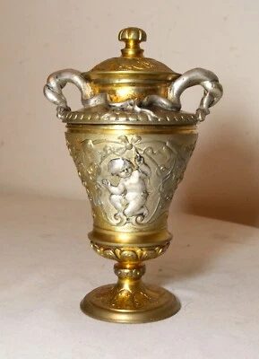 antigua urna auguste delafontaine bronce plata oro pluma tintero ornamentada de 1800 Foto 1 de 4