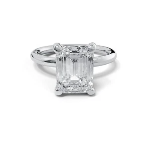 IGI Diamond Engagement Ring VVS2 D Emerald Cut 3 Carat Lab-created Eye Clean - Picture 1 of 12