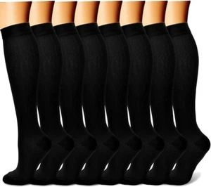 Compression Socks Unisex Men Women Circulation 15-20 Mmhg 8 Pairs New Condition - Picture 1 of 24