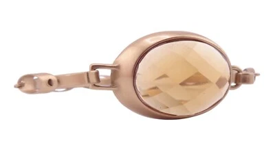 AK Anne Klein 多面椭圆形黄玉水晶薄金色手链 全新无标签 — 第 1/4 张图片