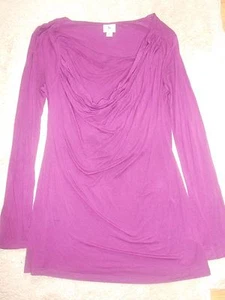 Womens Wothington Stretch Plum Scoop Neck Long Sleeve Top Medium - Picture 1 of 2