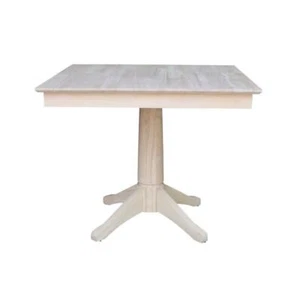 International Concepts Pedestal Dining Table 36 inW x 29.9 inH Solid Wood Square - Picture 1 of 10