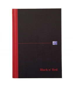 Cuaderno de tapa dura encuadernado negro N rojo A5 regla A-Z 192 páginas negro/rojo - Imagen 1 de 6