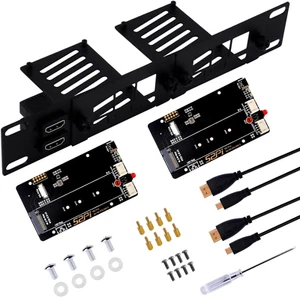 10 Inch 1U Rack Mount for Raspberry Pi 5, with 2PCS Pcie to M.2 Nvme SSD Adapter - Picture 1 of 12