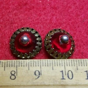 Vintage Set Of LA PARIS Red Czech. Circumflex Shank Buttons rare  - Picture 1 of 6