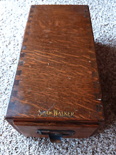 Antique Shaw Walker  Oak Single Drawer Dovetailed Cabinet Library Card Mission
