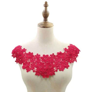 Flower Applique Lace Collar Trim Embroidered Neckline Sewing Patches DIY Decor - Picture 1 of 26