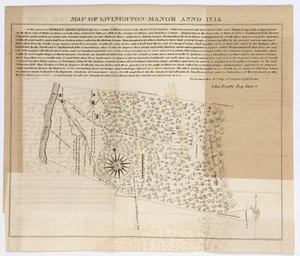 1714 LIVINGSTON MANOR - NEW YORK 1848 Map Columbia County ORIGINAL - Picture 1 of 3