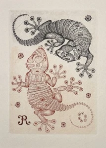 LUDMILA JIRINCOVA: bookplate for R.; in mat - Picture 1 of 2