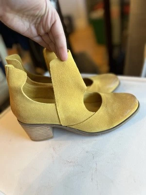 New Anthropology Antelope N47 Cage Suede Heel Boot In Mustard Size 39 - Image 1 of 4