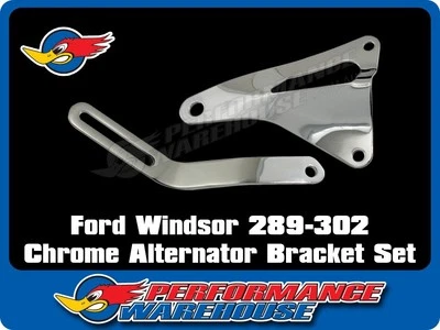 Ford Windsor 289-302 (Mustang 1965-73) Chrome Alternator Bracket Set - Image 1 of 2