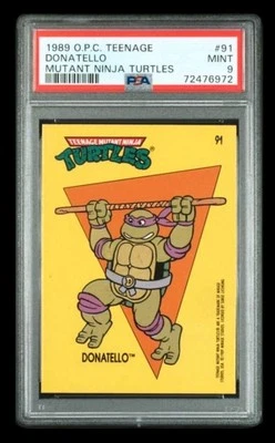 1989 OPC tmnt #91 donatello rc; teenage mutant ninja turtles PSA 9  (POP 3, 1^) - Image 1 of 3