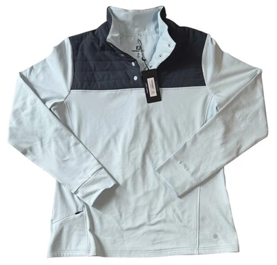 Jaqueta de golfe FootJoy feminina média térmica camada média azul celeste nova com etiquetas $165 nova! - Imagem 1 de 3