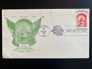 1157 Mexican Independence FDC Cachet Sep 16, 1960 Los Angeles CA - Picture 1 of 2