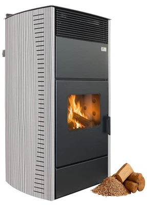 FUEGO Kombi Kaminofen Country Hybrid Holz Pellet wasserführend Lärche 20-34 kW  - Bild 1 von 4