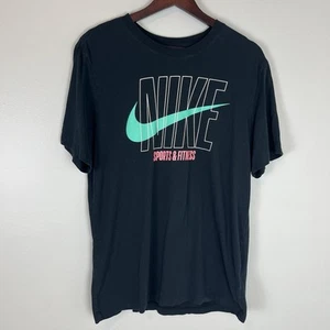 Nike Men's Dri-Fit Sports & Fitness T-Shirt Black Size Medium - Picture 1 of 8
