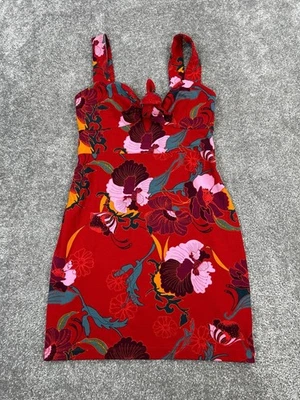 Vestido Free People Mujer Mediano Rojo Rosa Amarillo Floral Blusa Foto 1 de 4