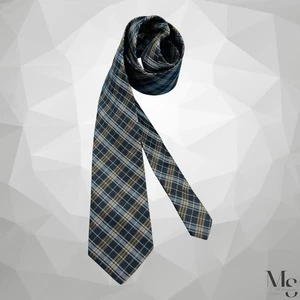 $45 POLIFRONI Brown Plaid Men’s Silk Necktie Hand Made In Canada 57”-3.2" NWT - Picture 1 of 6