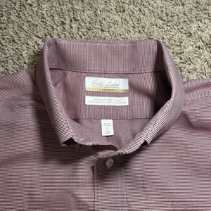 GOLD LABEL Roundtree & Yorke Red White Mens Button Dress Shirt 17 x 34 - Picture 1 of 8