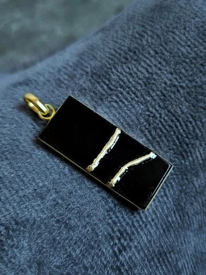 Ciondolo KINTSUGI pietra preziosa onice regalo gioiello fatto a mano con... - Immagine 1 di 4