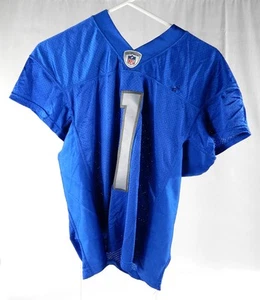 2022 Detroit Lions #1 Game Issued Pos Used Blue Practice Jersey NP Removed 44 0 - Picture 1 of 7