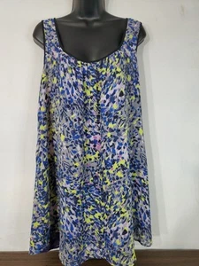 Vintage Beverly Drive Dress Women's Size 16W/18W Floral Plum Blossom Sleeveless - Picture 1 of 10