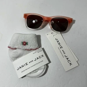 Janie And Jack Girls Baby Sunglasses Socks Bundle Size 0-3 Months - Picture 1 of 3