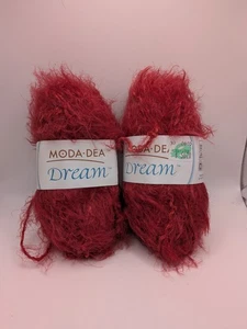 NEW 2 Skeins Moda-Dea Dream Yarn Raspberry  3773 Nylon/Acrylic Medium 4 93 yards - Picture 1 of 4