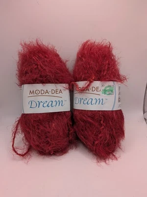 NEW 2 Skeins Moda-Dea Dream Yarn Raspberry  3773 Nylon/Acrylic Medium 4 93 yards - Image 1 of 4