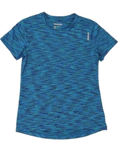 REEBOK Womens T-Shirt Top UK 12 Medium Blue Flecked Polyester BG23 - Picture 1 of 3