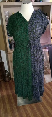 Maxi Vestido Terra & Sky Para Mujer 1X Multicolor Cordón Boho Morado y Verde Foto 1 de 4