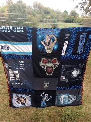 Vintage Tshirt Quilt Throw Steve Austin WWF Stone Cold - Image 1 of 4
