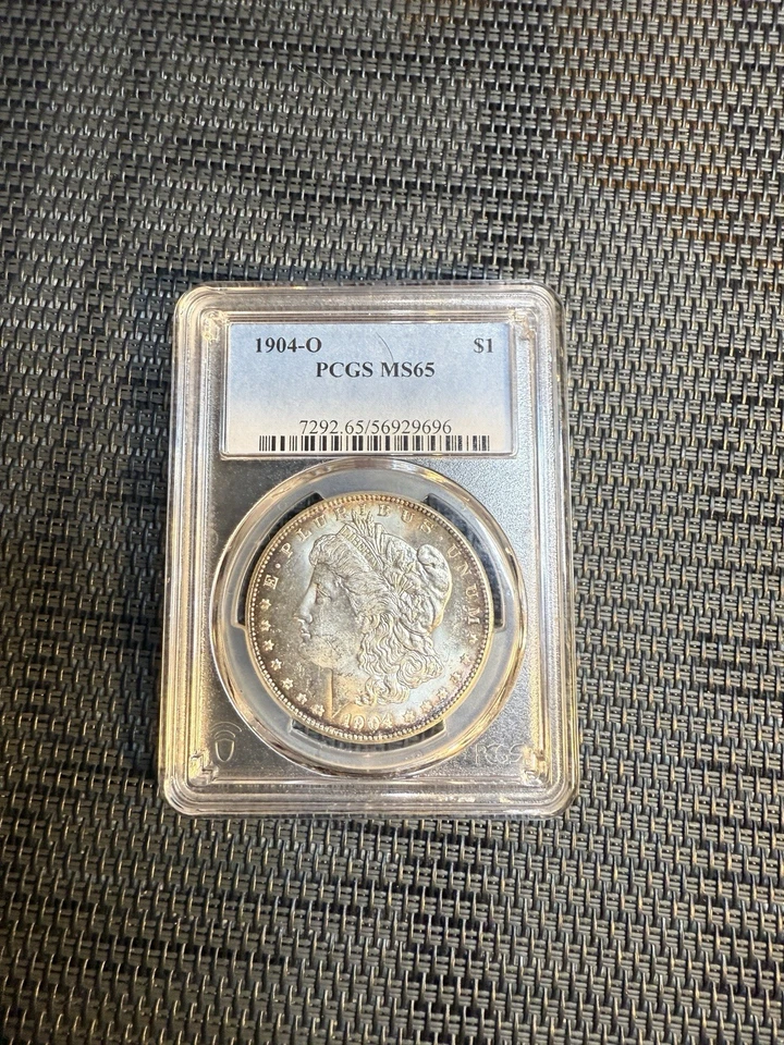Dólar de plata Morgan MS65 1904-O $1 GRADUACIÓN PROFESIONAL COMO NUEVO DE Nueva Orleans Foto 1 de 2