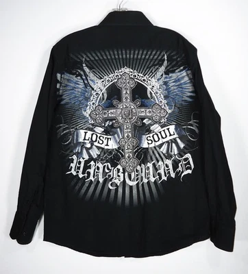 Men's EIGHTY EIGHT Lost Soul Unbound - Black Long Sleeve Shirt Size M - Image 1 of 3
