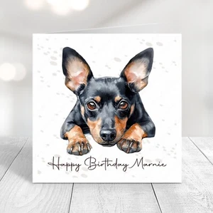 PERSONALISED MINI PINSCHER DOG BIRTHDAY CARD, MOTHER'S DAY, FATHER'S DAY - Picture 1 of 6