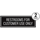 Restrooms For Customer Use Only Sticker Signs (Pack Of 2) Office Products