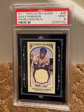 2011 Topps Gypsy Queen Framed Mini Relic Jackie Robinson PSA 9 Bat card POP 1 NO