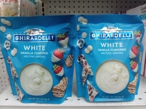 Lote de 2 obleas de fusión con sabor a chocolate blanco Ghirardelli bolsa resellable de 10 oz - Imagen 1 de 2
