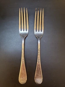 Rogers & Bros A1 L2 RUBY 2 Dinner Forks Aesthetic Silverplate 1880 with Mono - Picture 1 of 5