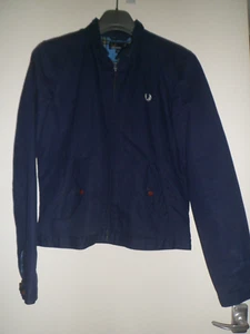 Womens Fred Perry Blue Harrington Jacket Size 10 - Picture 1 of 6
