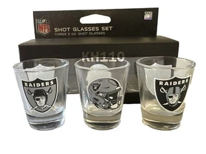 NFL Oakland Raiders 2oz Shot Glasses Set 3 Pack - Picture 1 of 5