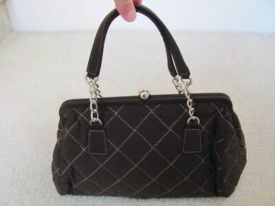 Bolso de Mano/Cartera Vera Bradley Tela Marrón con Costuras de Cobre-Nuevo Foto 1 de 4