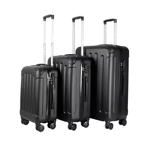 VOSSBACH Kofferset 3 teilig Schwarz | Reisekoffer mit Rollen | Koffer Set M L XL - Bild 1 von 8