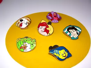 DISNEY WDW HIDDEN MICKEY LITTLE MERMAID PINS SET OF 6 - Picture 1 of 1