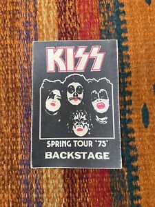RARE Kiss Spring Tour 1975 Backstage Pass Authentic Original Cloth Satin Pass